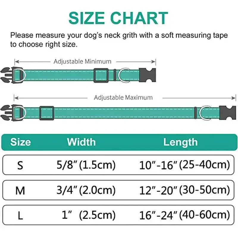 Reflective Neoprene Padded Dog Collar for Medium Large Pets