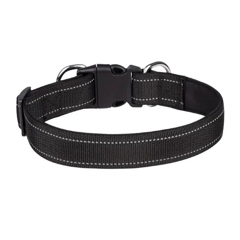 Reflective Neoprene Padded Dog Collar for Medium Large Pets