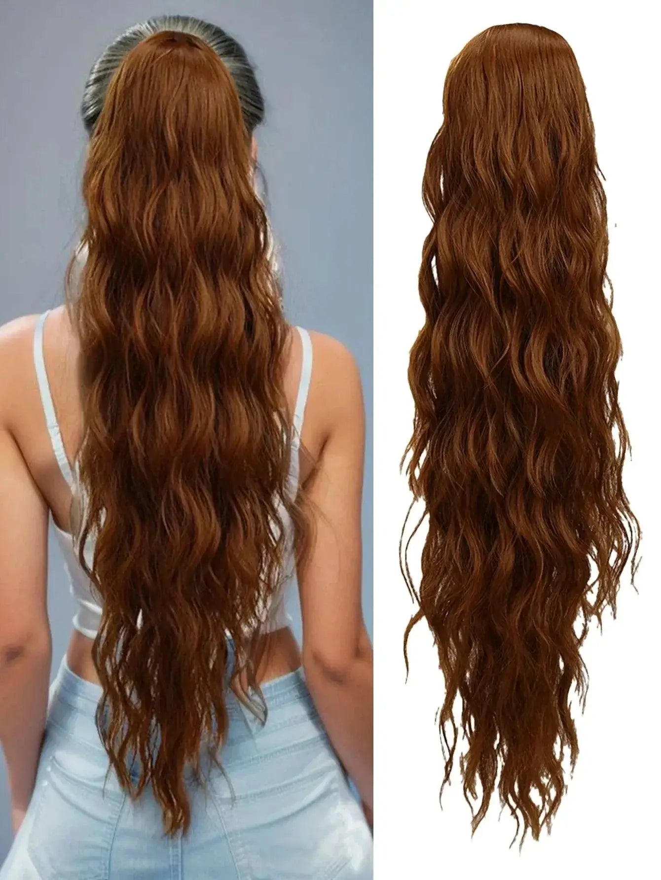 Ponytail Extension Long Curly Wavy Hairpiece In Colors