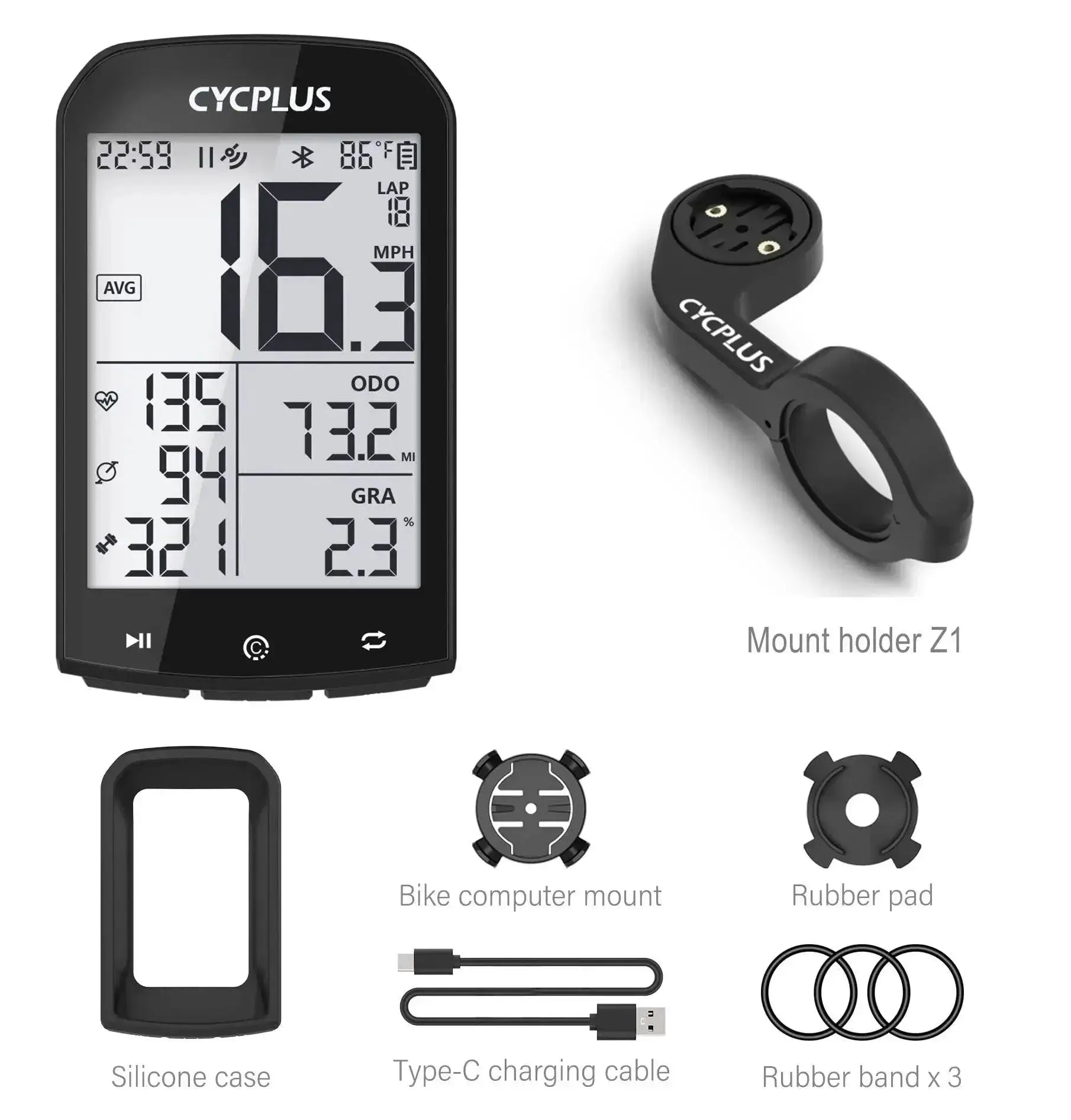 CYCPLUS M1 GPS Bike Computer Waterproof Speedometer Pro