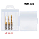 Titanium Plated HSS Tap Drill Bit Set Screw Thread Hex Shank