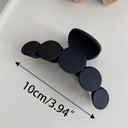 Elegant Black Hair Clip with Korean Letter Detail Design