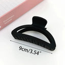 Elegant Black Hair Clip with Korean Letter Detail Design