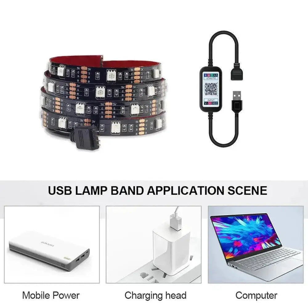 Bluetooth LED Light Strips for TV Room Ambiance and Mood