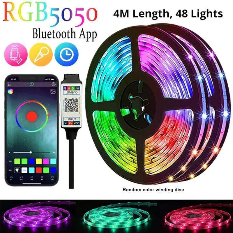 Bluetooth LED Light Strips for TV Room Ambiance and Mood