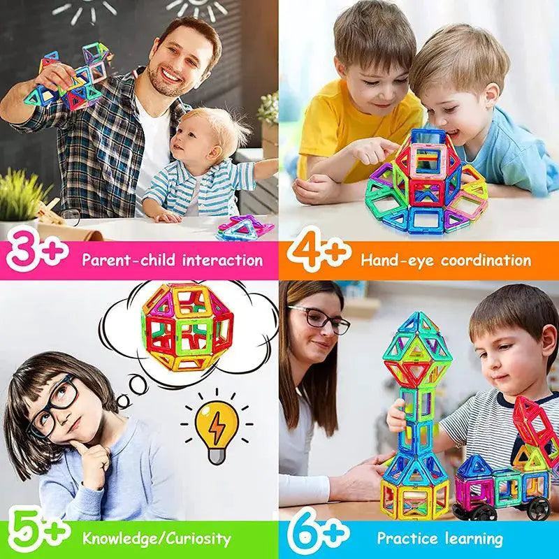 Magnetic Building Blocks Creative Designer Set for Kids Fun