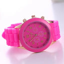 Luxury Womens Silicone Strap Quartz Watch Elegant Timepiece