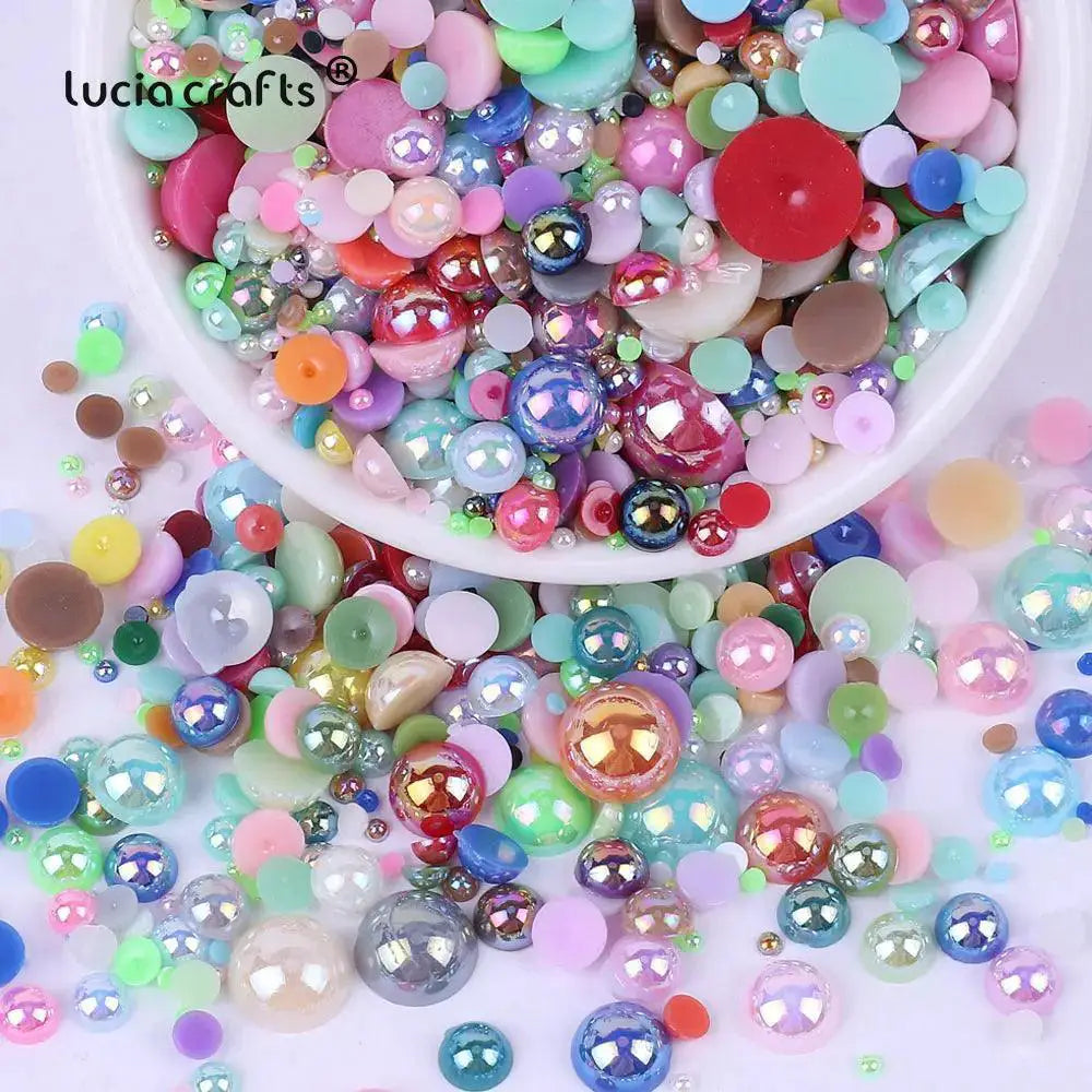 Macaroon AB Color Pearl Beads Set For DIY Jewelry Nail Art