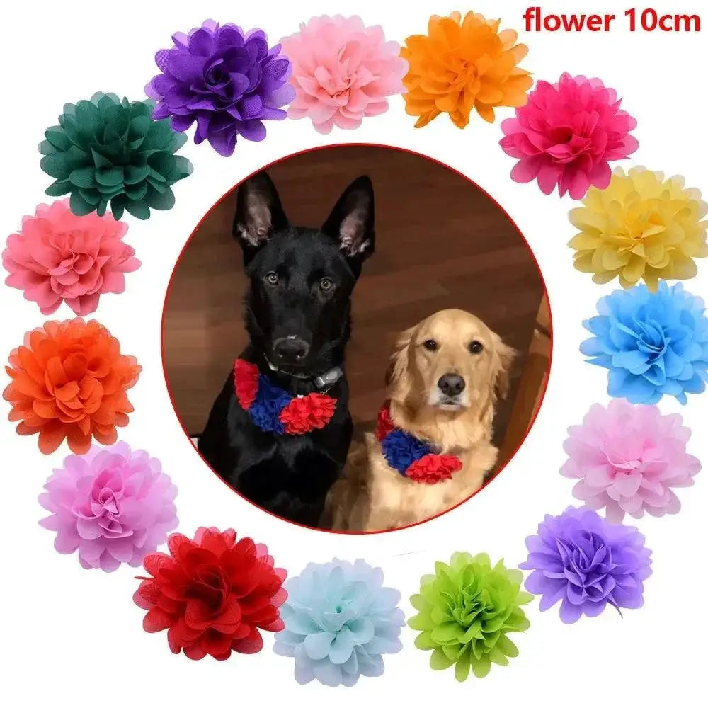 Chic Floral Pet Collar With Bow Tie For Stylish Pets