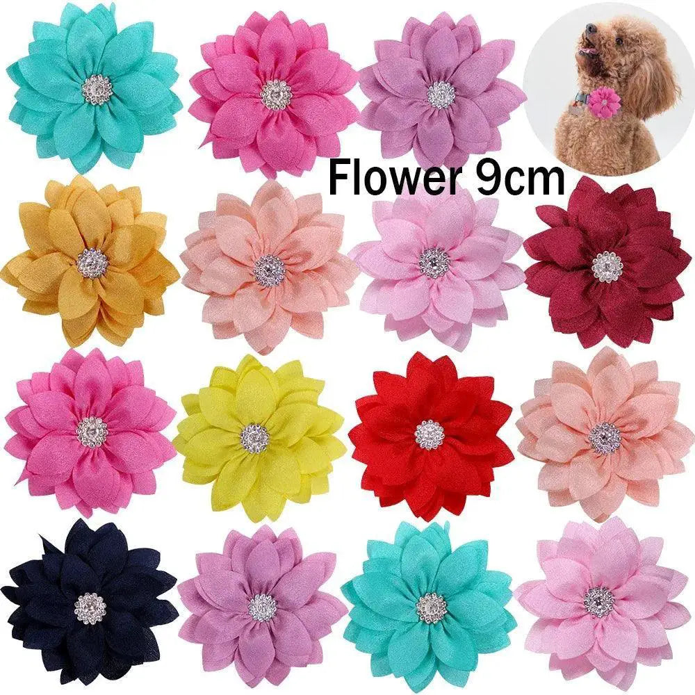 Chic Floral Pet Collar With Bow Tie For Stylish Pets