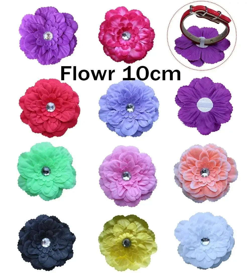 Chic Floral Pet Collar With Bow Tie For Stylish Pets