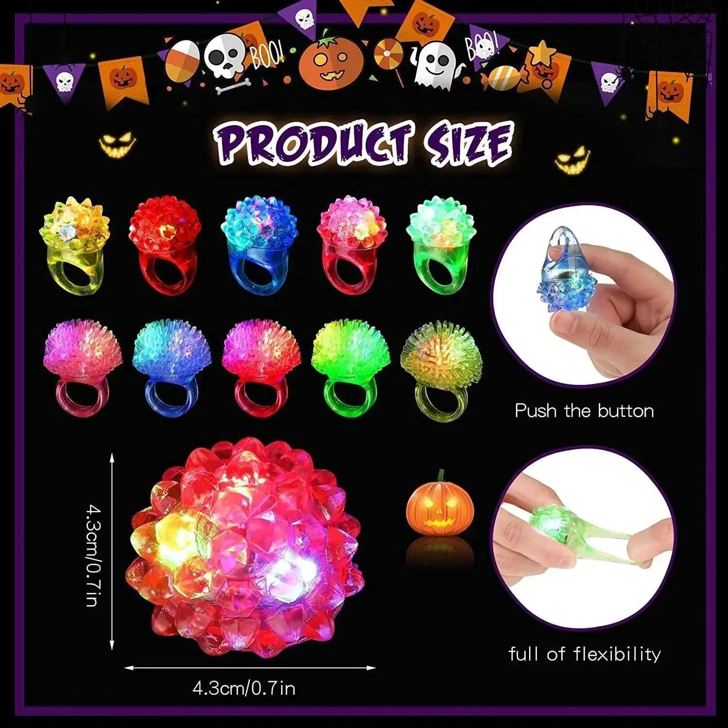 LED Glow Rings Sparkle Parties With Flashing Lights
