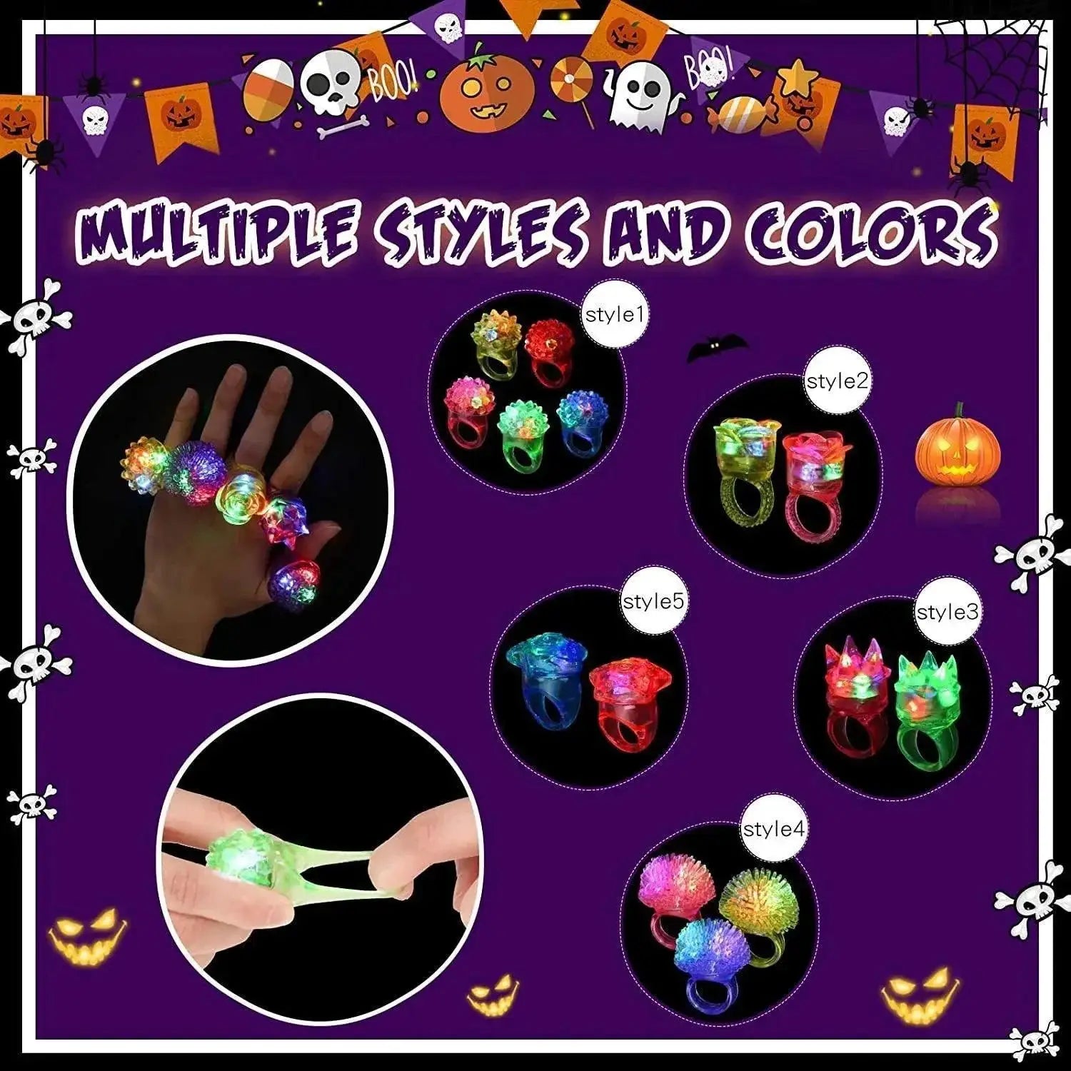 LED Glow Rings Sparkle Parties With Flashing Lights