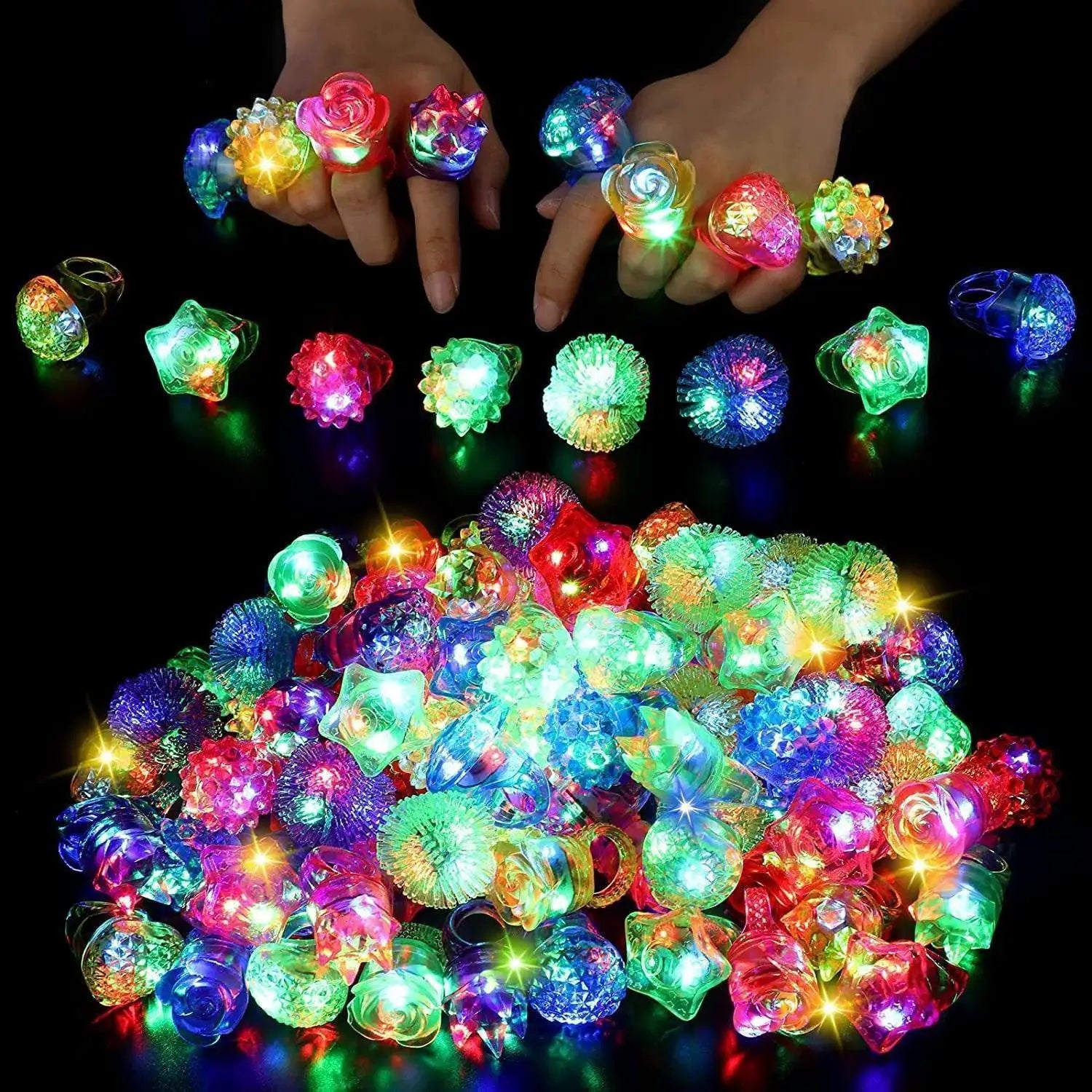 LED Glow Rings Sparkle Parties With Flashing Lights