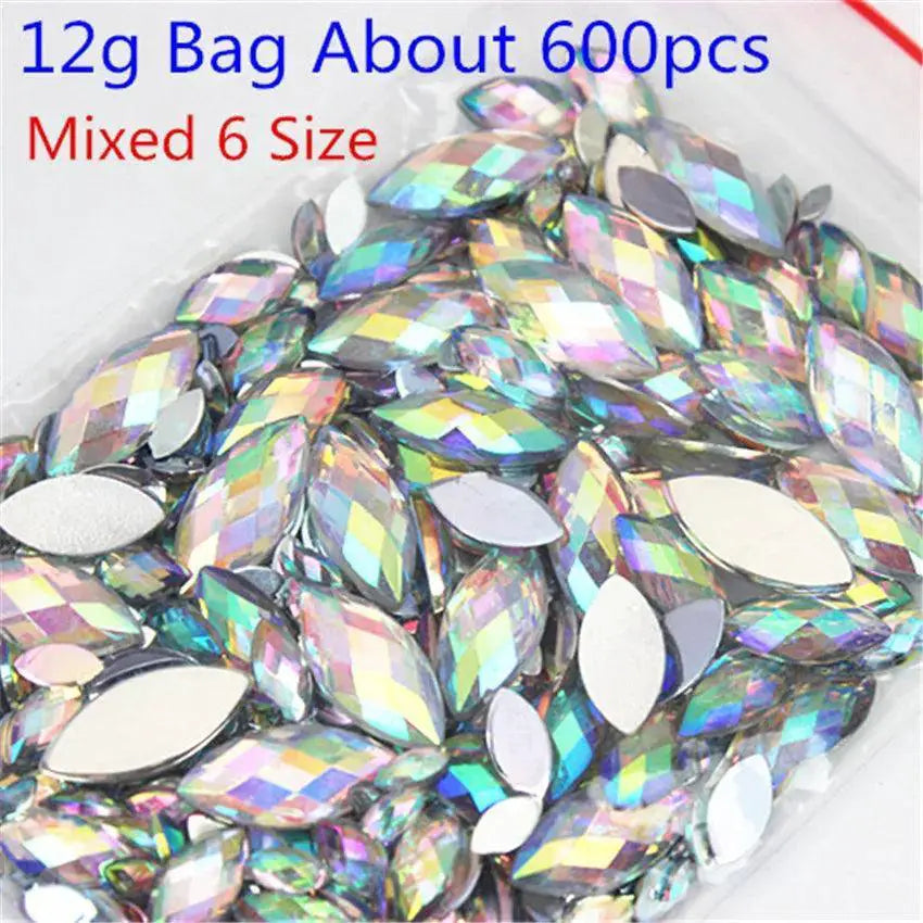 Sparkling Crystal AB Horse Eye Rhinestones For Nail Art