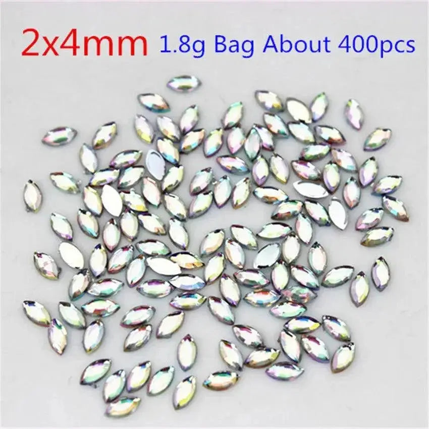 Sparkling Crystal AB Horse Eye Rhinestones For Nail Art
