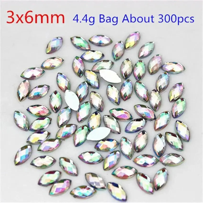 Sparkling Crystal AB Horse Eye Rhinestones For Nail Art