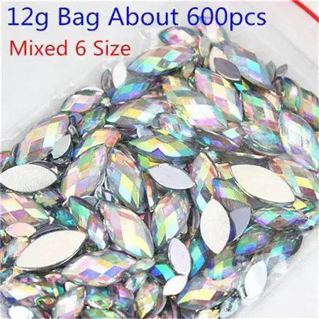 Sparkling Crystal AB Horse Eye Rhinestones For Nail Art