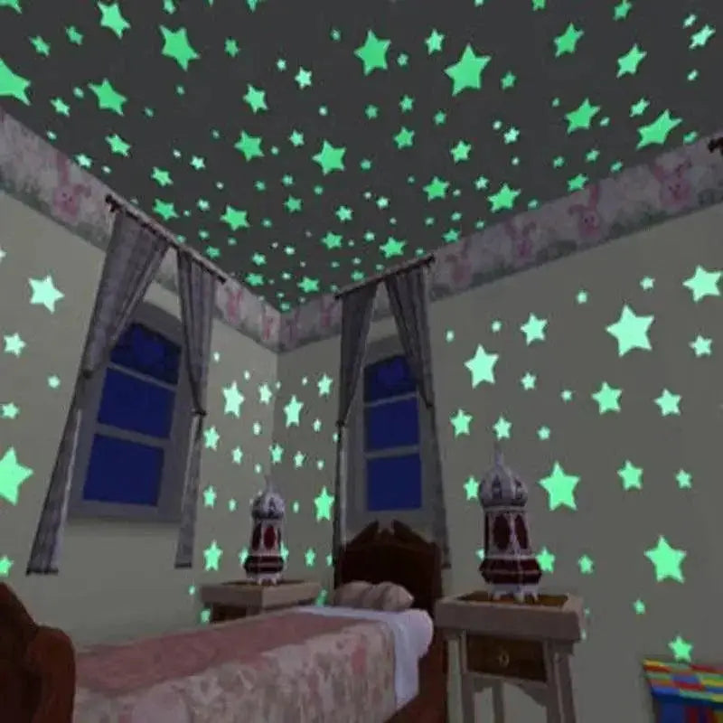 3D Glow Stars Wall Stickers Magical Luminous Decor Kids Room
