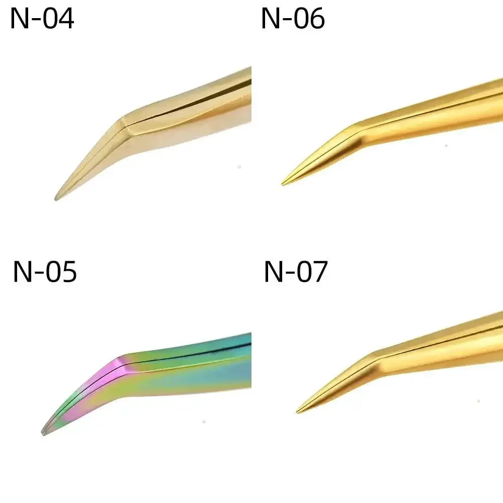 Stainless Steel Precision Eyelash Tweezers for Extensions