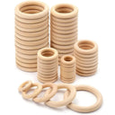 Natural Wood Rings Set for DIY Jewelry Making Crafts