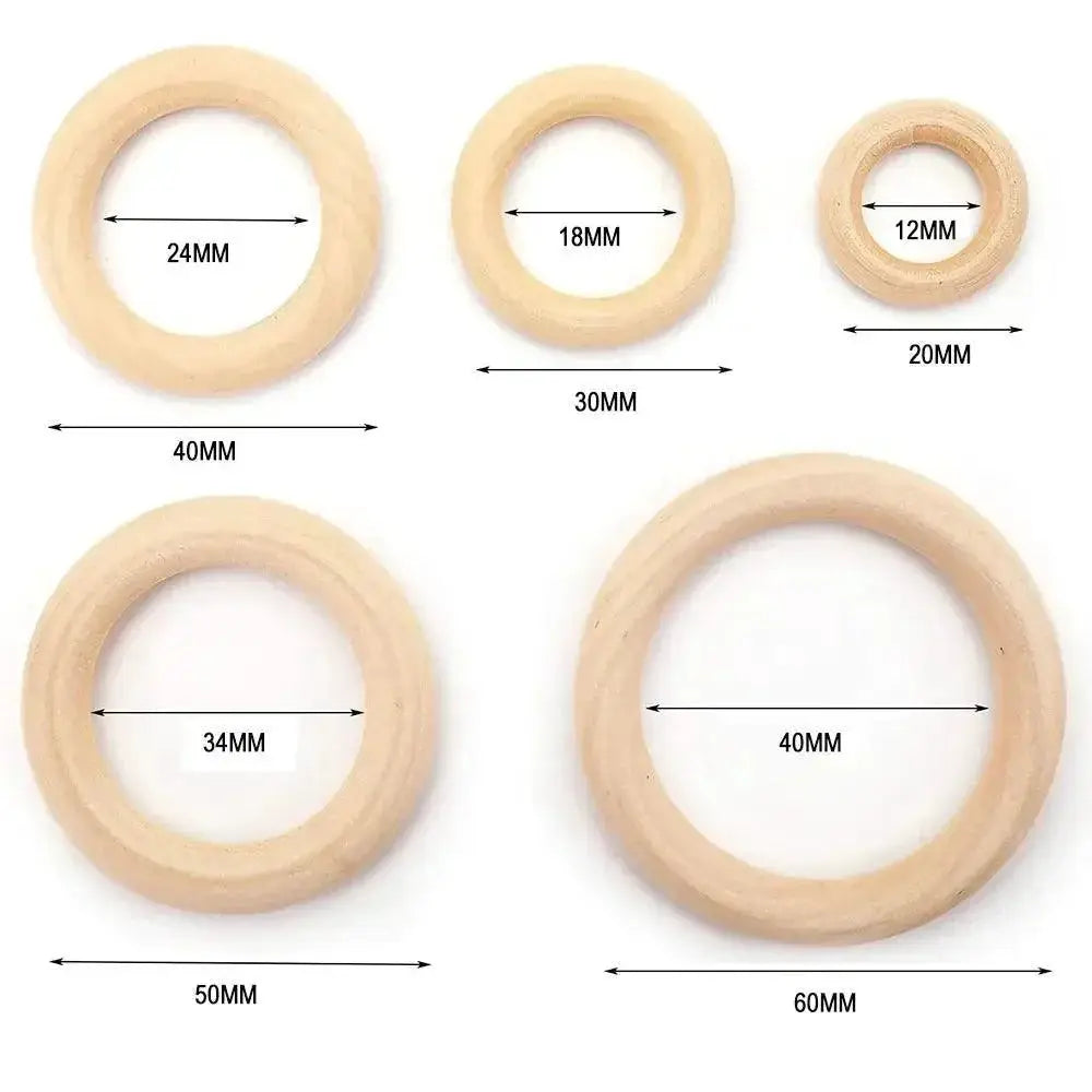 Natural Wood Rings Set for DIY Jewelry Making Crafts