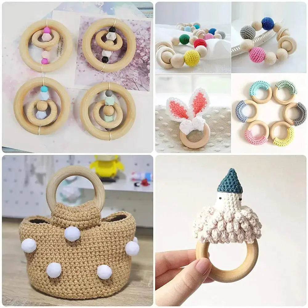 Natural Wood Rings Set for DIY Jewelry Making Crafts