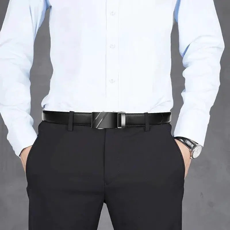 Luxury Automatic Buckle Leather Belt For Stylish Looks