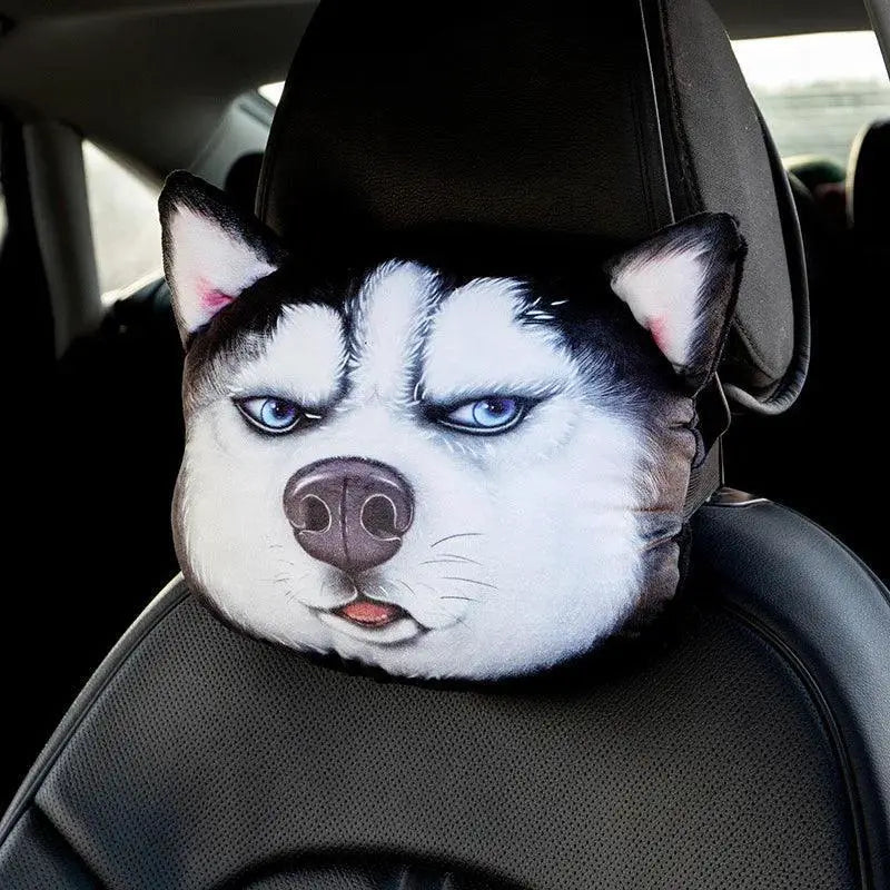 Cozy Animal Print Car Neck Pillow for Travel Comfort