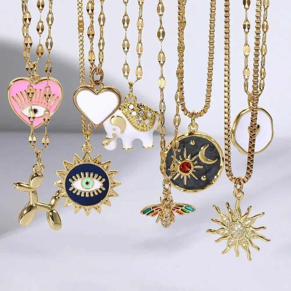 Mystical Gold Evil Eye Necklace Fashionistas Trendy Jewelry