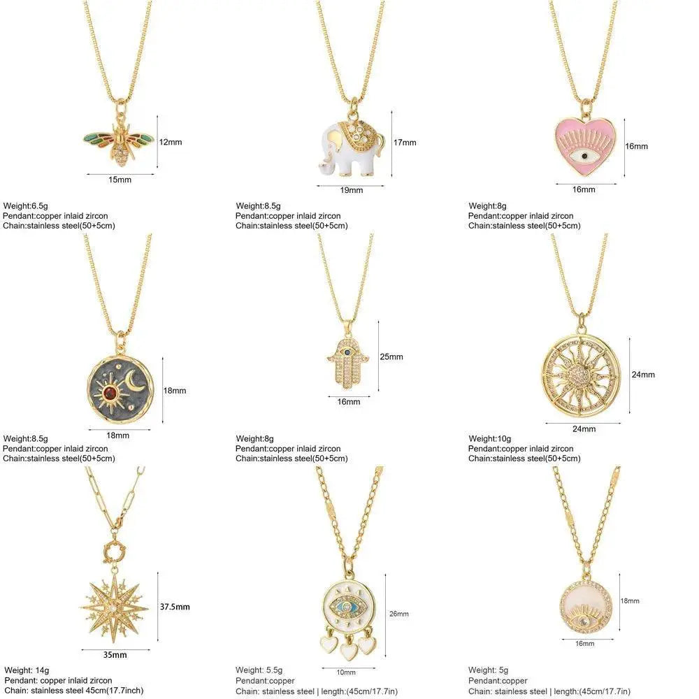 Mystical Gold Evil Eye Necklace Fashionistas Trendy Jewelry