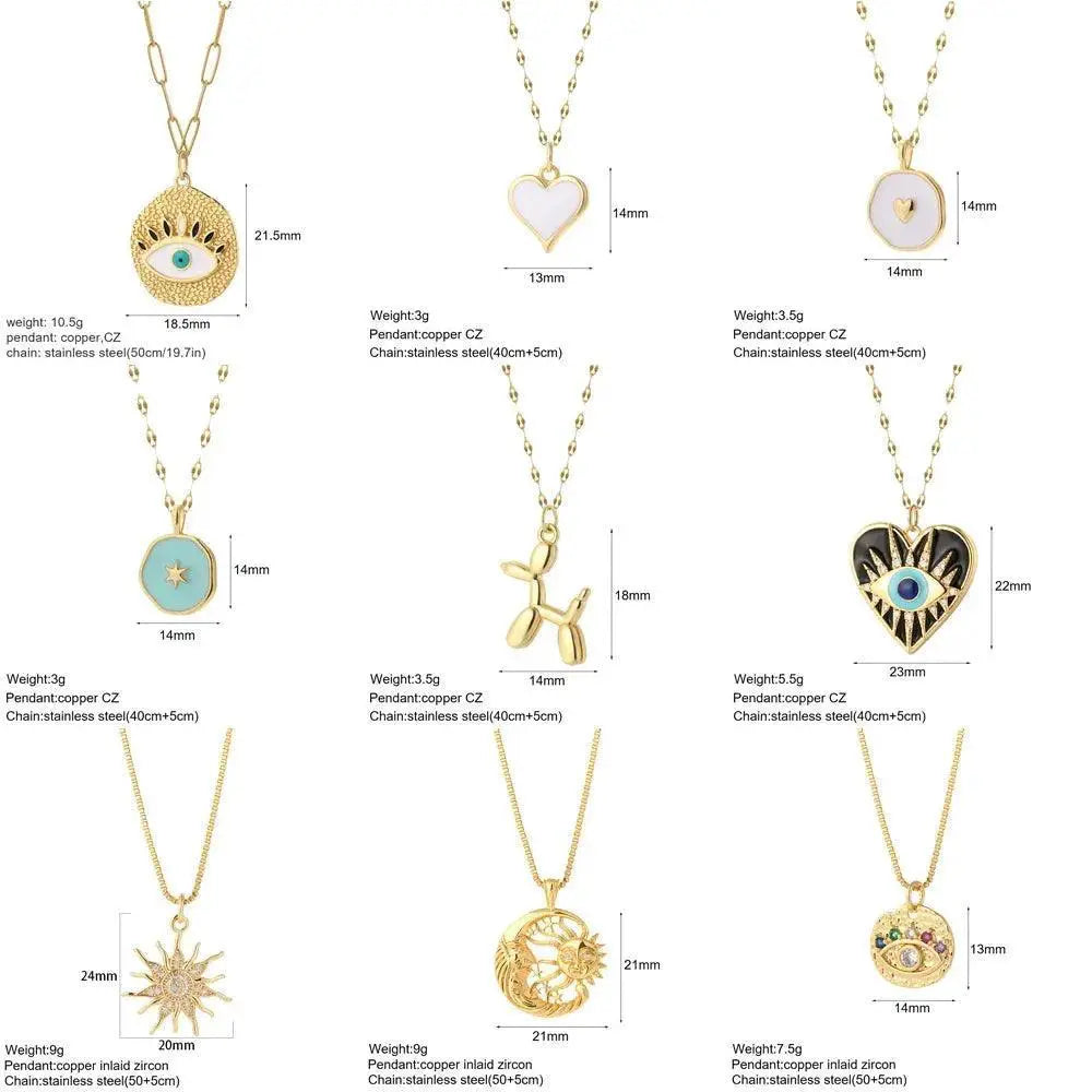 Mystical Gold Evil Eye Necklace Fashionistas Trendy Jewelry