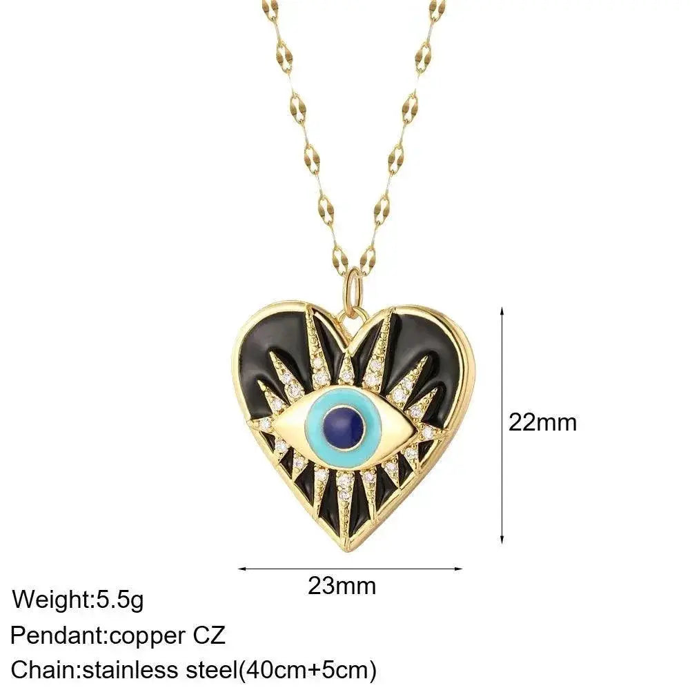 Mystical Gold Evil Eye Necklace Fashionistas Trendy Jewelry