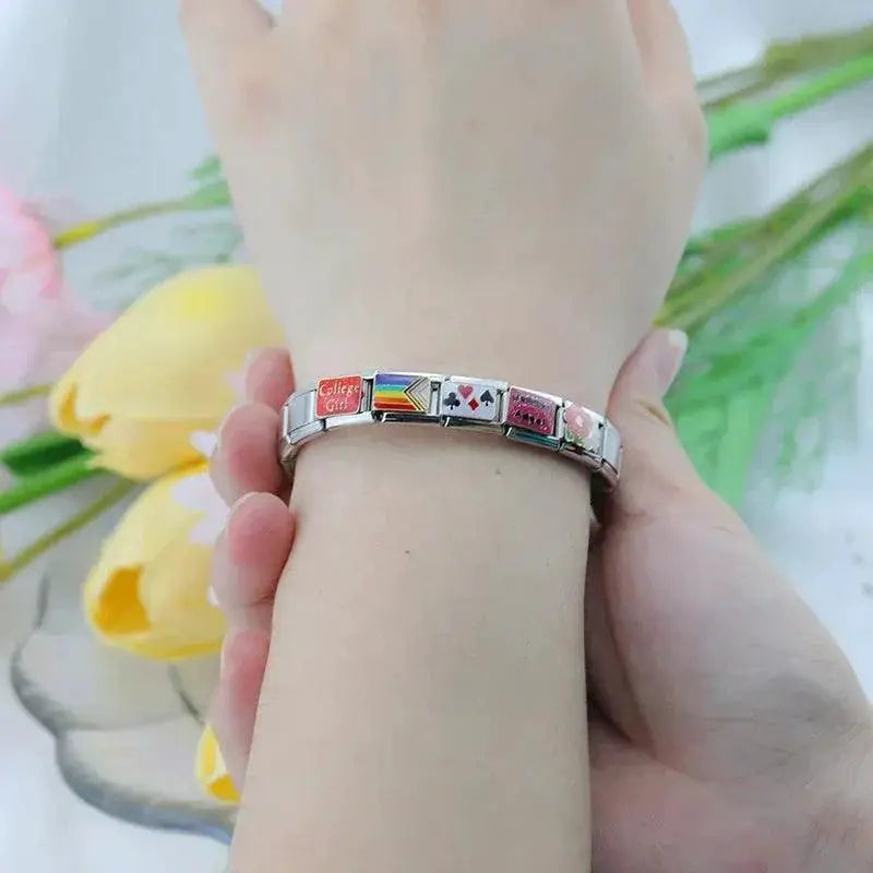 Shiny Flower Charm Bracelet Kit For Creative Style