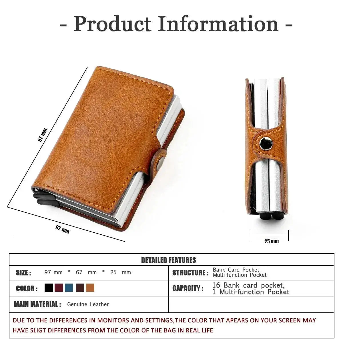 RFID Leather Wallet Card Holder With Secure Features