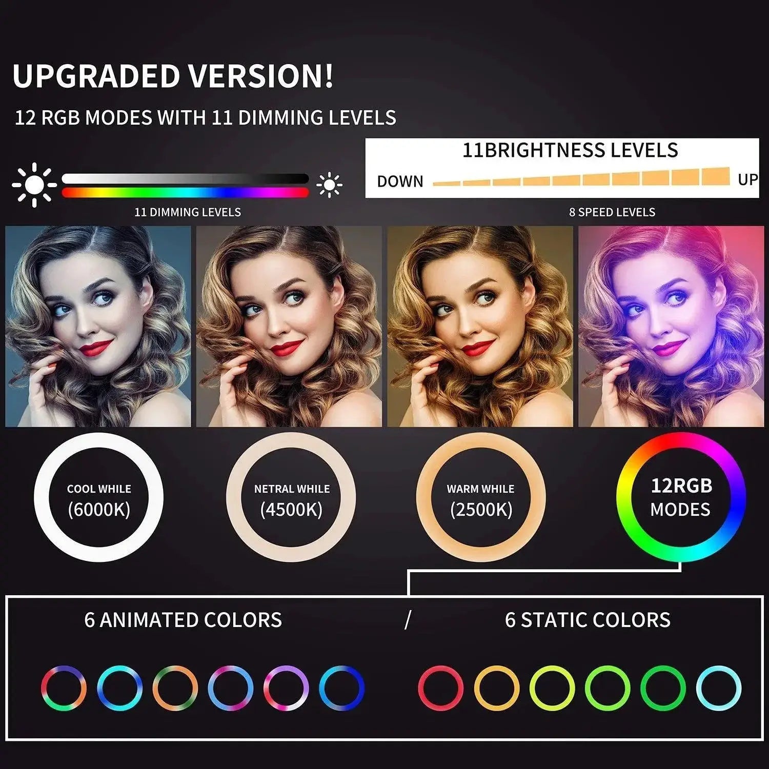 Ultimate RGB Ring Light With Adjustable Tripod Setup