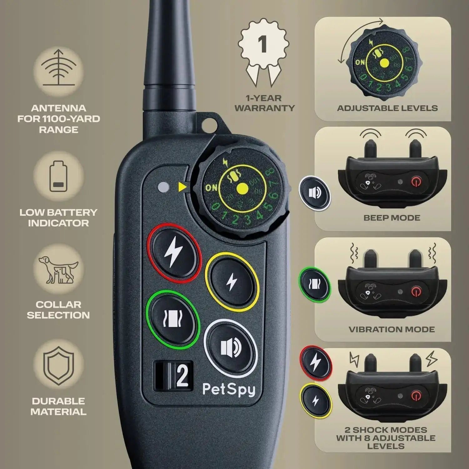 1000m-electric-dog-training-collar-remote-control-waterproof-training-dogs-collars-for-all-size-shock-vibration-sound-ourlum-com-3 - OurLum.com