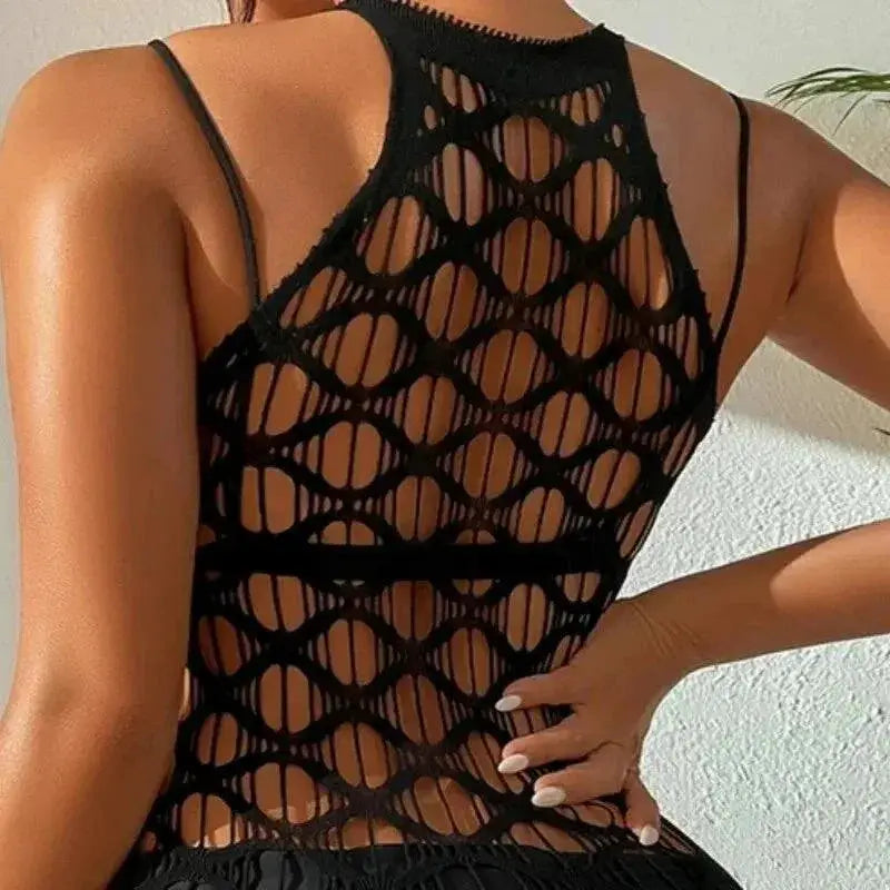 Fishnet Beach Cover Up Dress Stylish Trendy Swimwear