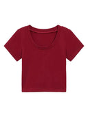 Red Slimming Tee for Women Workwear