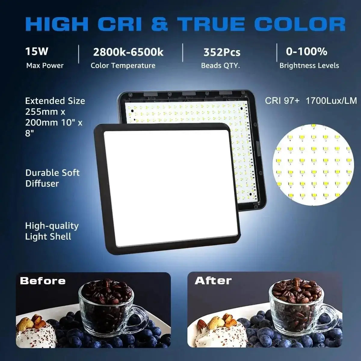 Adjustable LED Video Light for Studio and Filmmaking