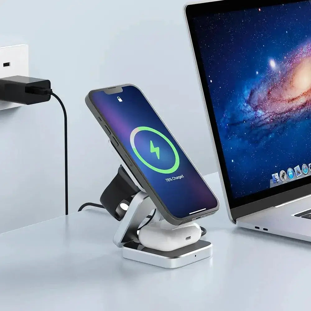 Magnetic Wireless Charger Stand Fast 3 In 1 Station