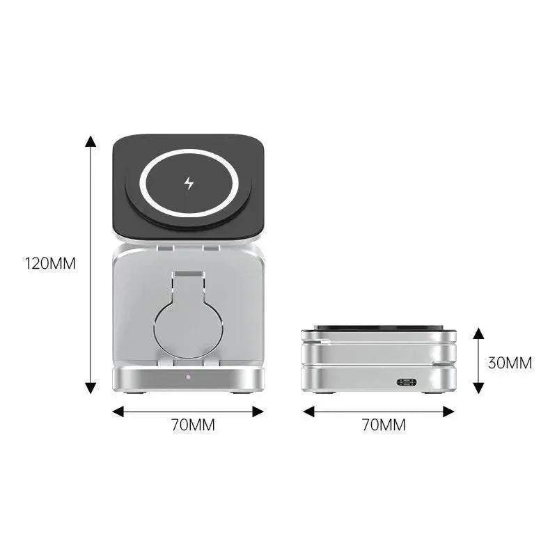 Magnetic Wireless Charger Stand Fast 3 In 1 Station