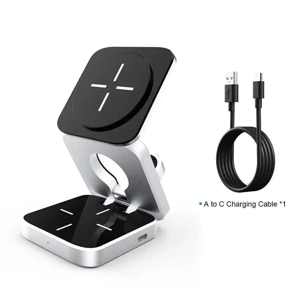 Magnetic Wireless Charger Stand Fast 3 In 1 Station