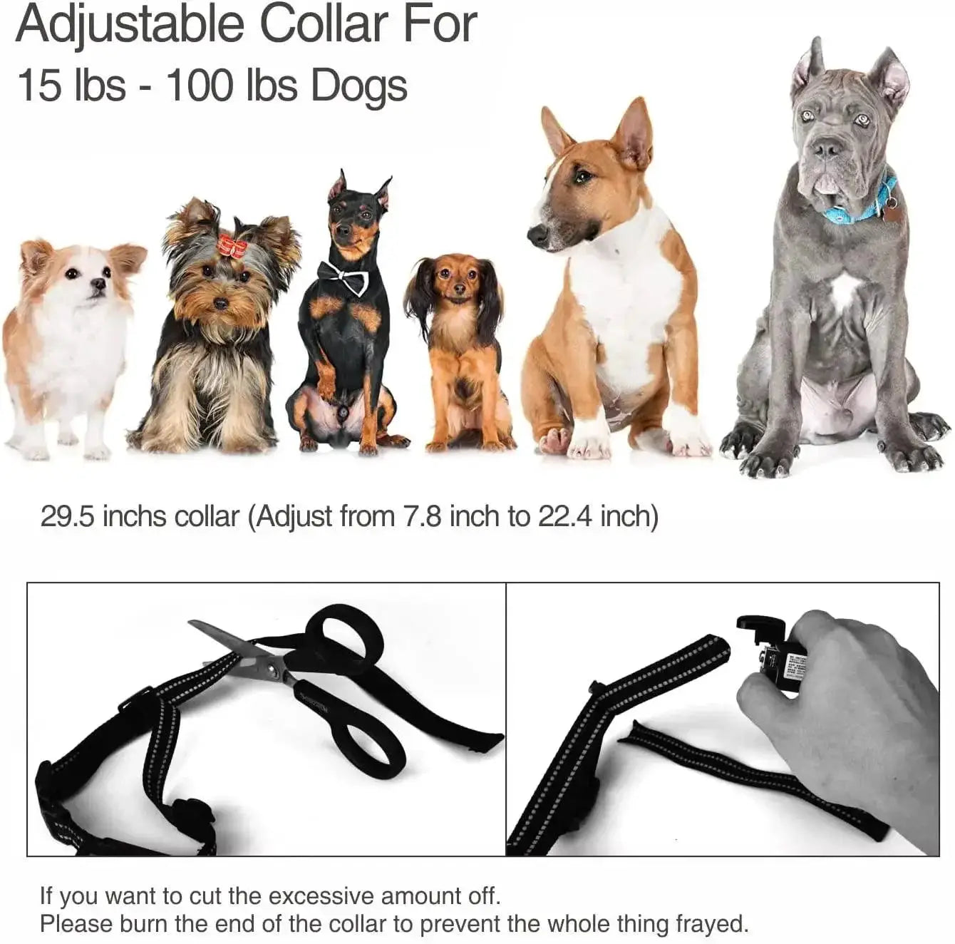 Dog Training Collar Remote Control Anti Bark Waterproof
