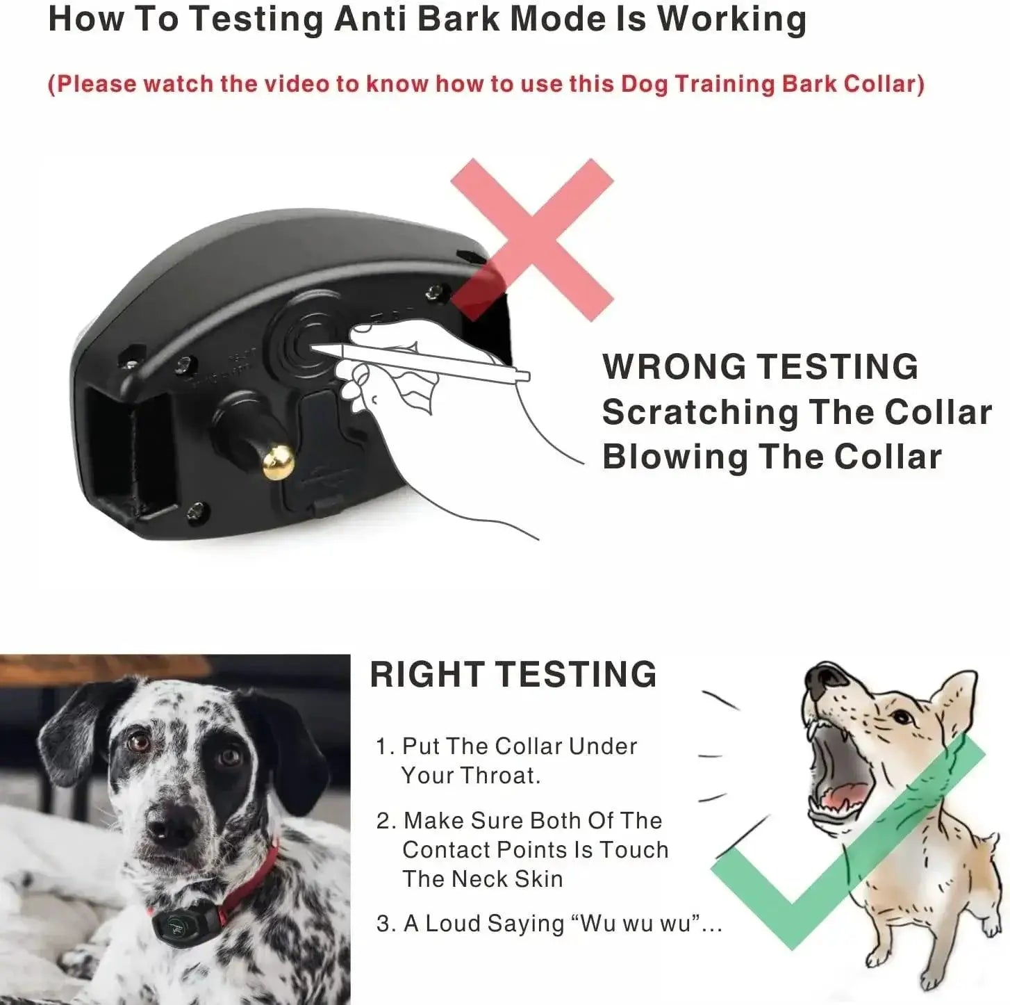 Dog Training Collar Remote Control Anti Bark Waterproof