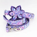 Enchanted Purple Floral Dog Collar Set Rose Gold Fashion