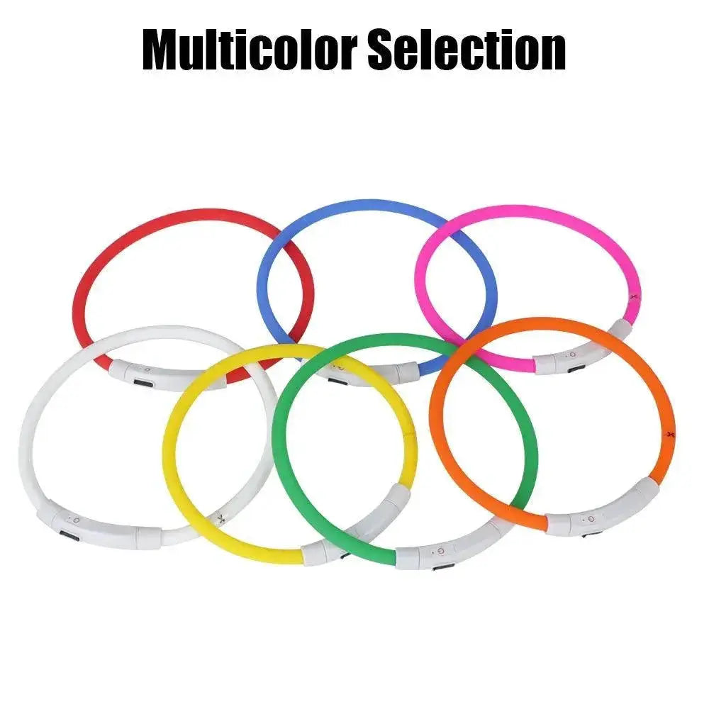 LED Pet Safety Collar For Dogs Night Visibility Glow