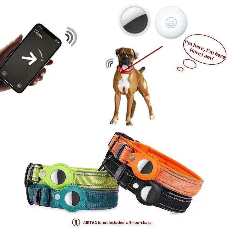 Anti Lost Dog Collar With AirTag Waterproof Reflective