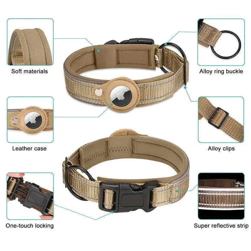 Anti Lost Dog Collar With AirTag Waterproof Reflective