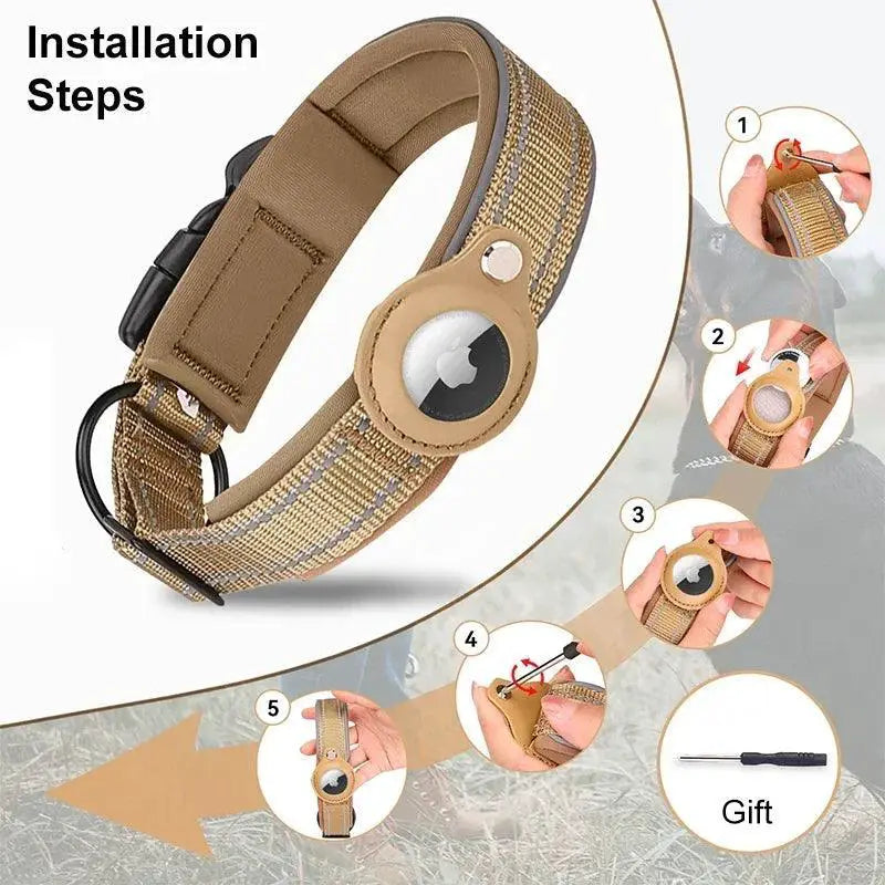 Anti Lost Dog Collar With AirTag Waterproof Reflective